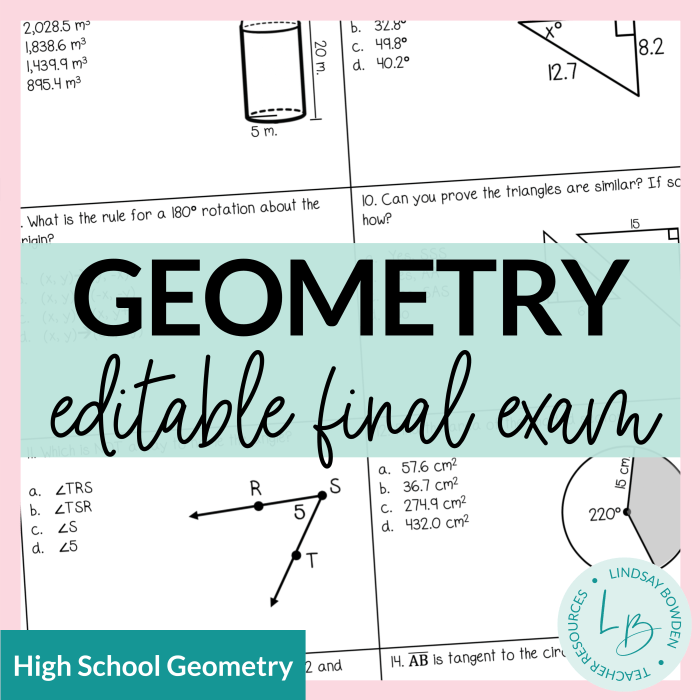 Geometry final exam answer key 2022