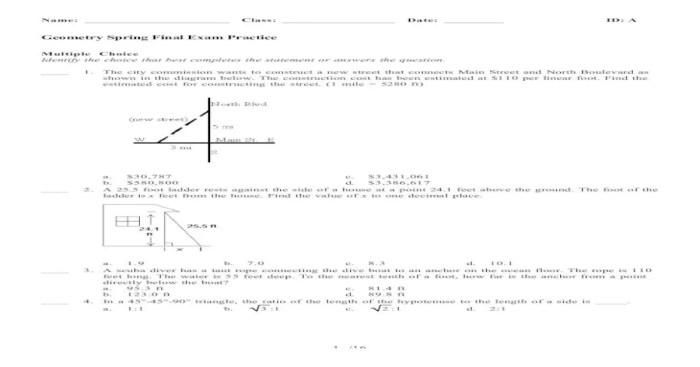 Geometry final exam answer key 2022