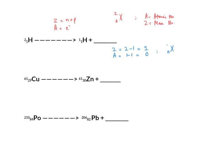 Nuclear reactions particle complete answer these emitted bank transcribed text show