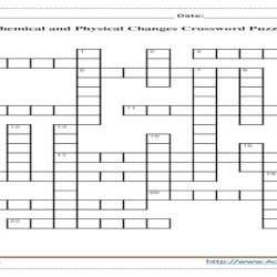 Chemical and physical changes crossword puzzle